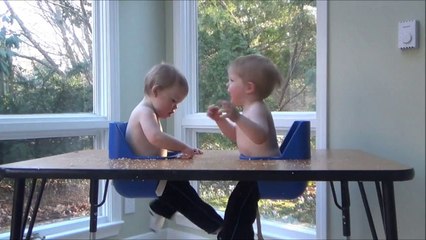 Double Trouble at Dinner Time as Twins Cause Mayhem