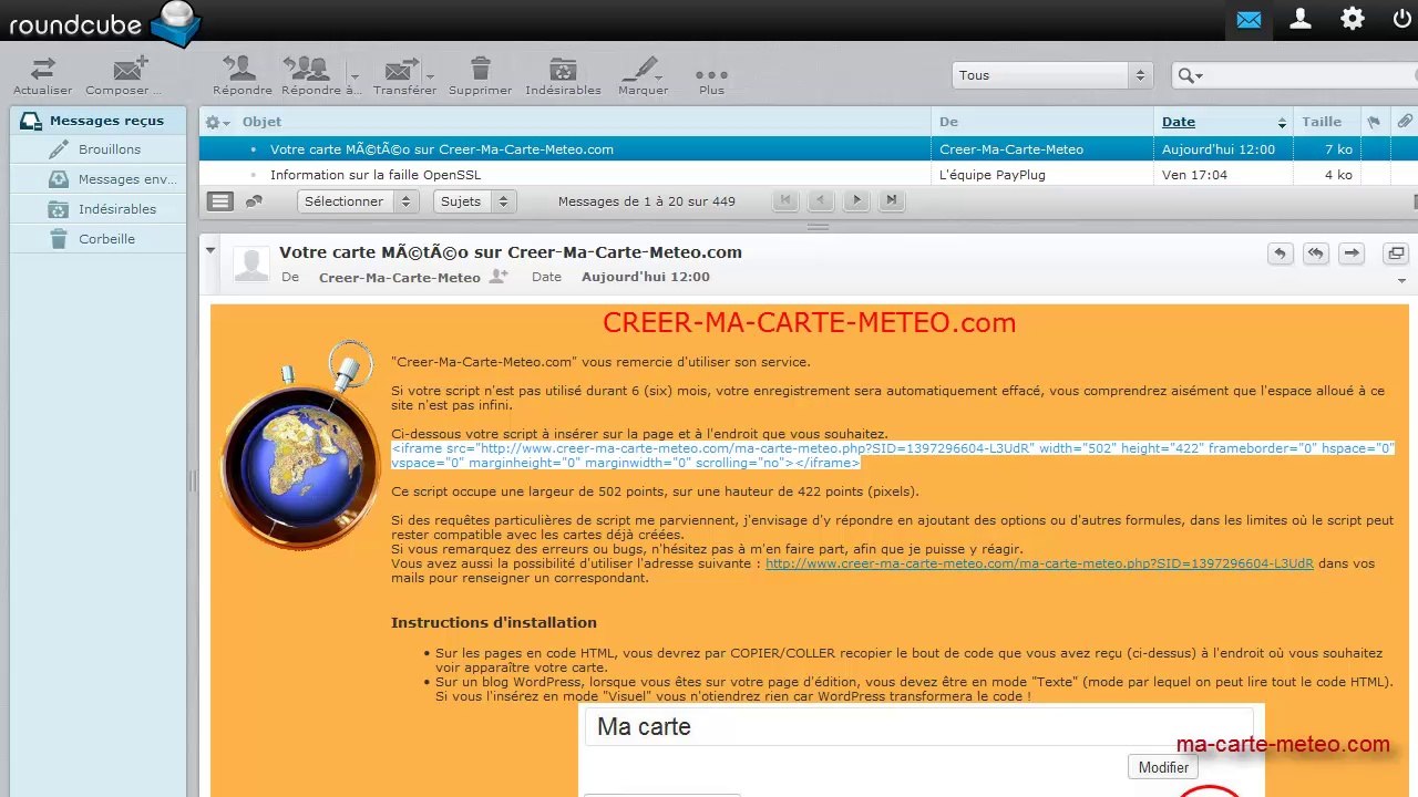 Comment créer et installer sur votre site une carte météo