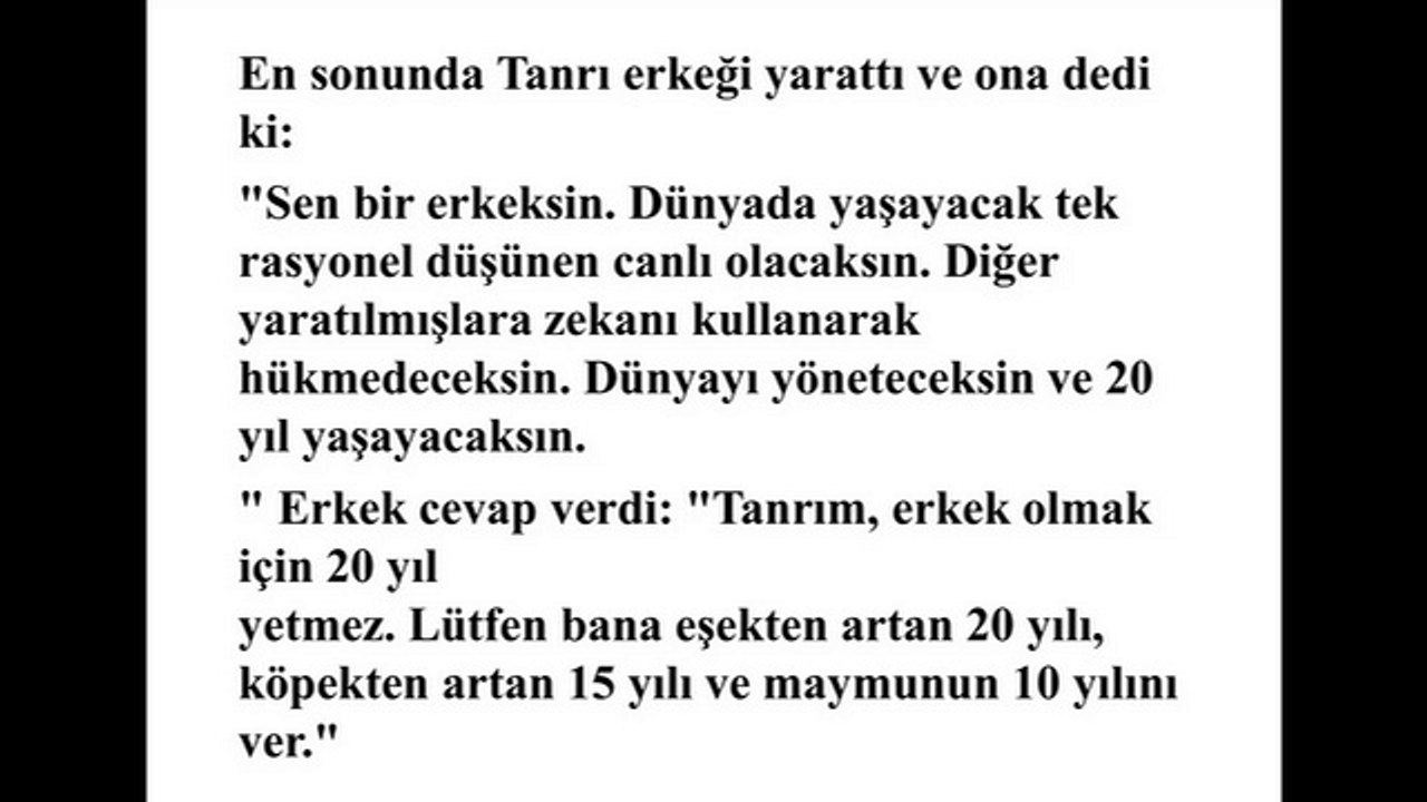 VE TANRI "ERKEĞİ" YARATTI