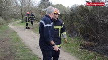 Vannes. Les pompiers luttent contre un feu de landes