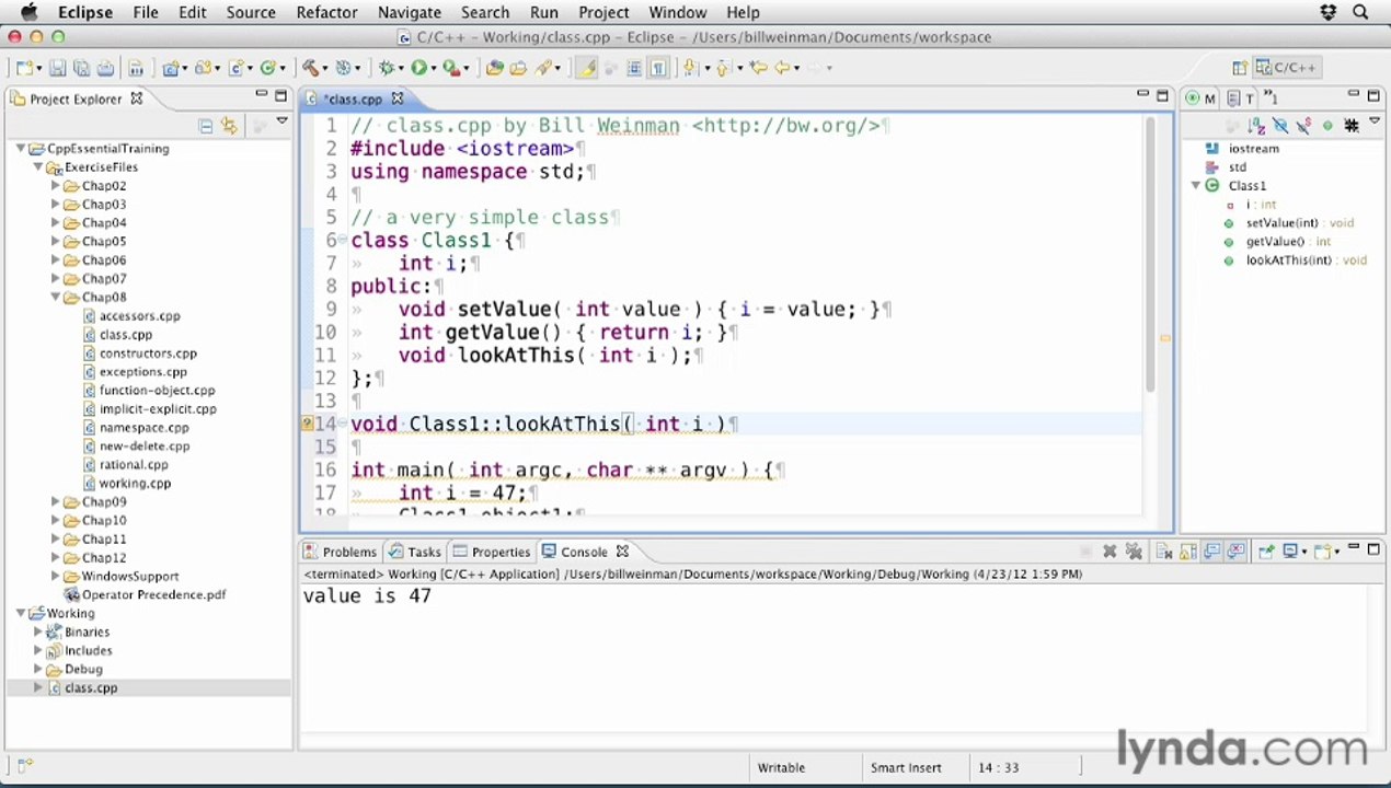 06-Pointing to the current object with the this pointer