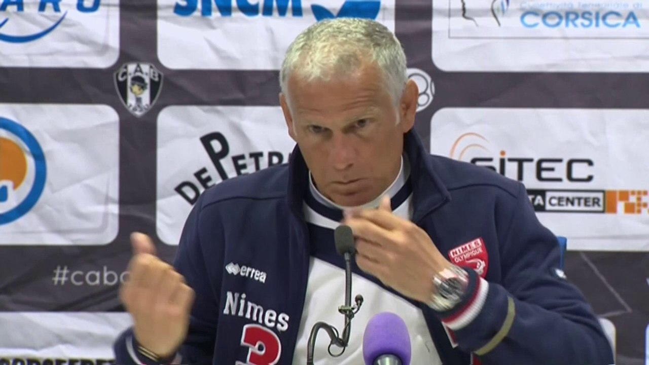 Conférence de presse CA Bastia - Nîmes Olympique (0-0) : Stéphane ROSSI (CAB) - René MARSIGLIA (NIMES) - 2013/2014