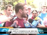 El presidente del Centro de Estudiantes de la Universidad Católica Santa Rosa, Eusebio Costa, criticó los hechos ocurridos este sábado en Plaza Venezuela,
