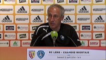 Conférence de presse RC Lens - Chamois Niortais (2-0) : Antoine  KOMBOUARE (RCL) - Pascal GASTIEN (NIORT) - 2013/2014