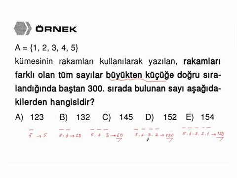 1) Sayma Yöntemleri - Doğal Sayı oluşturma soruları