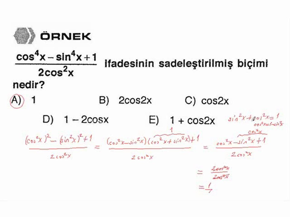 4) Trigonometrik Fonksiyonlar - sin ve cos Fonksiyonları