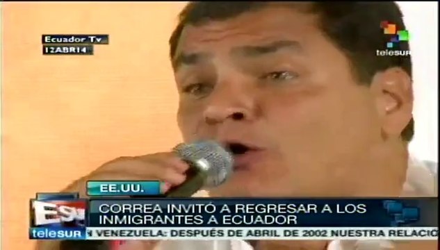 Miles de universitarios ecuatorianos vitorearon a Rafael Correa en NY