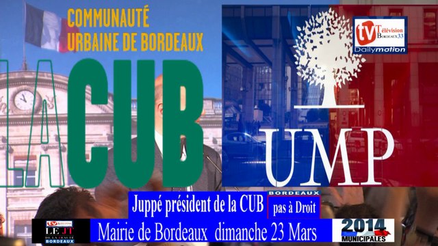 TVBordeaux33 éléctions Municipales 2014 le maire de Bordeaux Alain Juppé réélu à 60% au Premier Tour