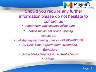 ORACLE ADF ONLINE TRAINING COURSE