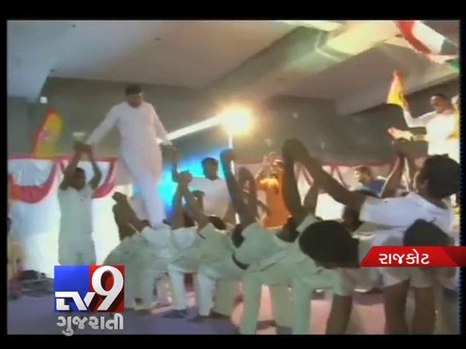 BJP’s Rajkot candidate Mohan Kundariya walks ov...