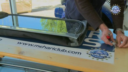 Sostituzione cappotta apertura esterna 2cv mehari