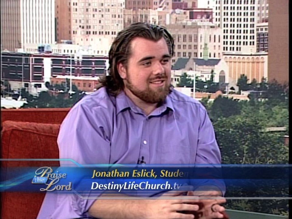 Tulsa Praise the Lord with Jonathan Eslick, Student Ministries Pastor from  Destinylifechurch.TV interviewing with Norma Jean Lutz