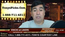 LA Lakers vs. New York Knicks Pick Prediction NBA Pro Basketball Odds Preview 3-25-2014
