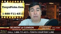 Clemson Tigers vs. Belmont Bruins Pick Prediction NIT Tournament College Basketball Odds Preview 3-25-2014
