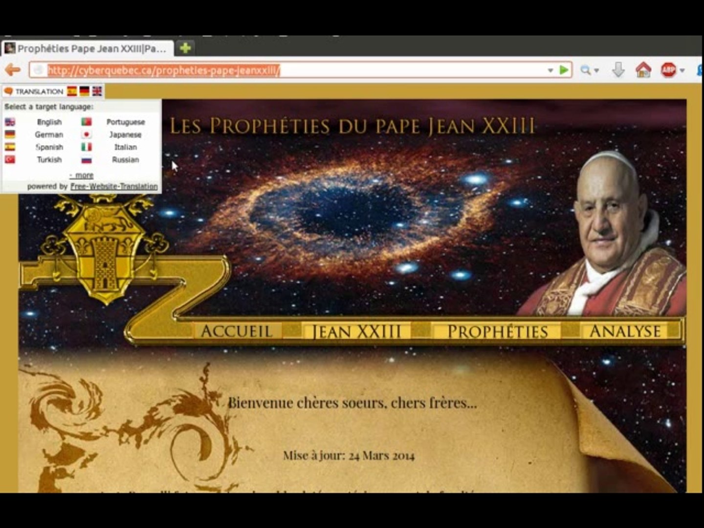 Propheties pape jean xxiii - Vidéo Dailymotion