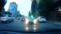 Russian Driver Navigates Traffic in Reverse