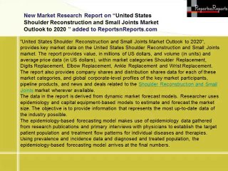 US Shoulder Reconstruction & Small Joints Market 2020