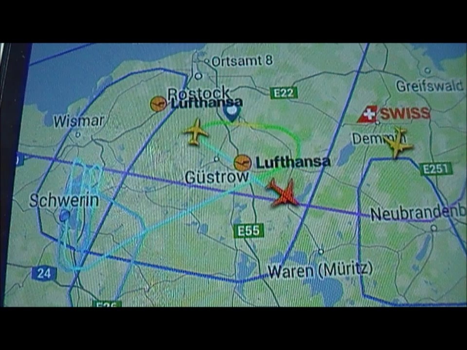 Die seltsame Flugroute eines A 321 der Lufthansa am 26.03.2014