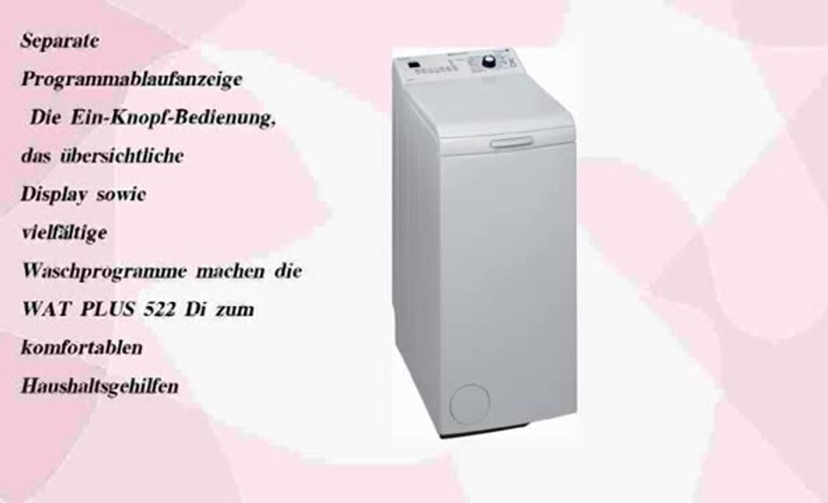 Bauknecht WAT PLUS 522 Di Toplader Waschmaschine Test 2014