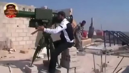 Syria_FSA_with_Pakistani_ATGM_Baktar_Shikan_Hong_Jian_HJ_8E_ATGM
