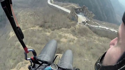 Parachuting Off The Great Wall Of China