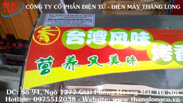 Máy nướng xúc xích kính cong, máy xúc xích giá rẻ