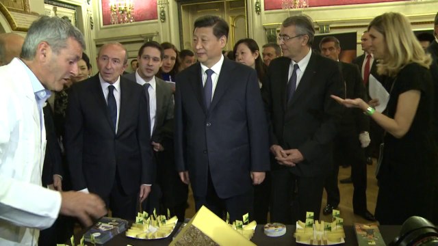 Vin et fromage français pour la première visite de Xi Jinping en France