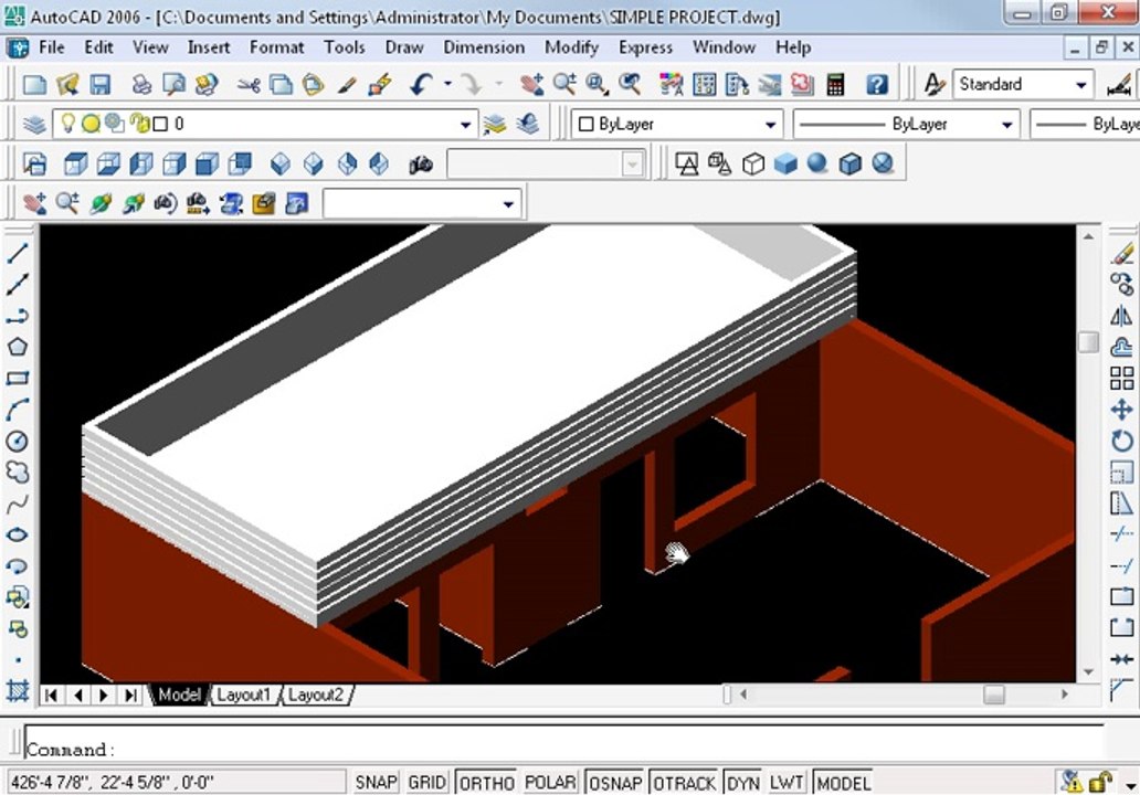 Simple project in AutoCAD Part 19 oh