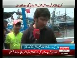 Whale-shark dragged onto Karachi harbour