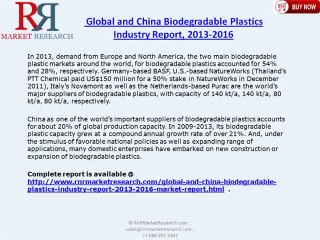 RnRMR: Biodegradable Plastic Industry 2013-2016