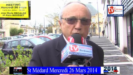 TVBordeaux33 rencontre avec le maire Sortant Serge lamaison st Médard en Jalle Mercredi 26 Mars 2014