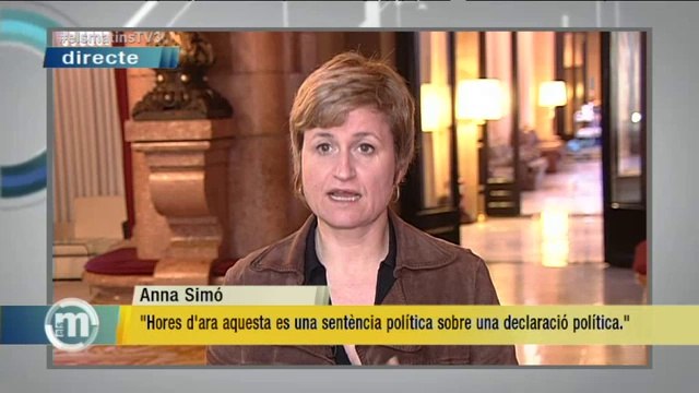 TV3 - Els Matins - Anna Simó diu que la Declaració de Sobirania continua vigent