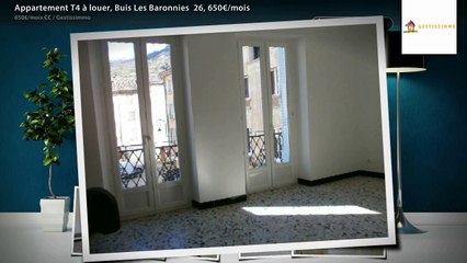 Appartement T4 à louer, Buis Les Baronnies  26, 650€/mois