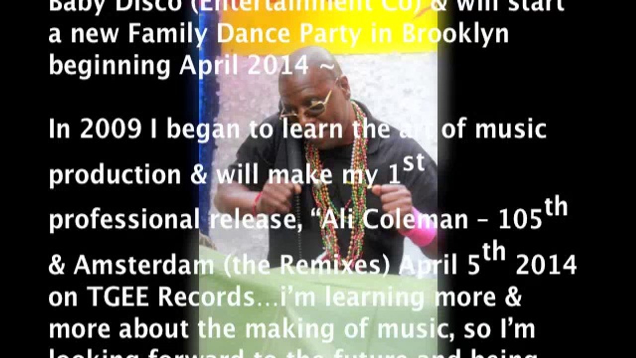 ALI COLEMAN " 105th and Amsterdam " SUNDAY AFTERNOON REMIX " TGEE RECORDS AAA004
