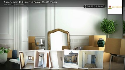 Appartement T3 à louer, Le Pegue  26, 409€/mois