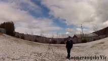 Boomerang trick shot takes out glasses