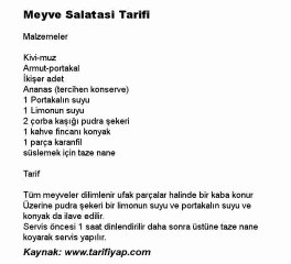 Meyve Salatasi Tarifi