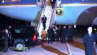 Barack Obama arriva con l’Air Force One all'Aeroporto di Fiumicino