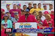 María Corina Machado regresó a Venezuela con tres congresistas peruanos