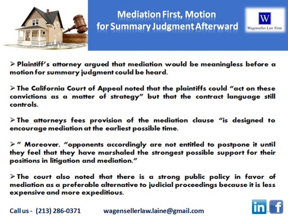 Real Estate Contracts and Mediation