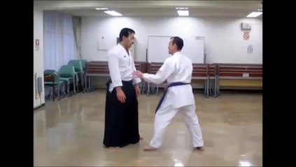 「護身術」胸ぐらを本気で掴まれた場合の対処練習＜フルコンタクト合気道　覇天会　胸取り自由技組手２＞