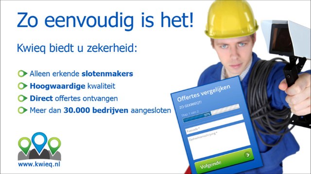 Slotenmaker nodig? Kwieq inschakelen!