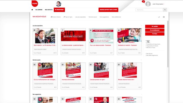 Tutoriel POPS : Filtres de la médiathèque