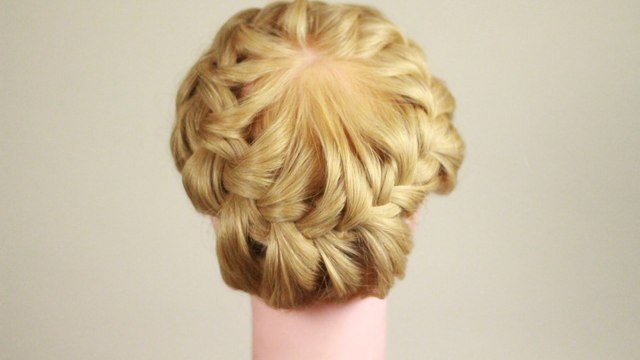 Прическа корзинка подробный урок. Hairstyle Basket classic braiding