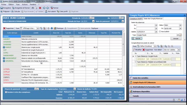 Tutoriel les absences maladie et attestation maladie sur EBP Paye Open Line
