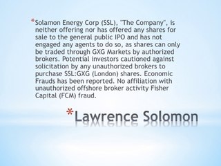 Solamon Energy Scam News Fisher Capital Boiler room update solar sunbelt