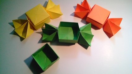 Como hacer una caja caramelo de papel (sin pegamento)