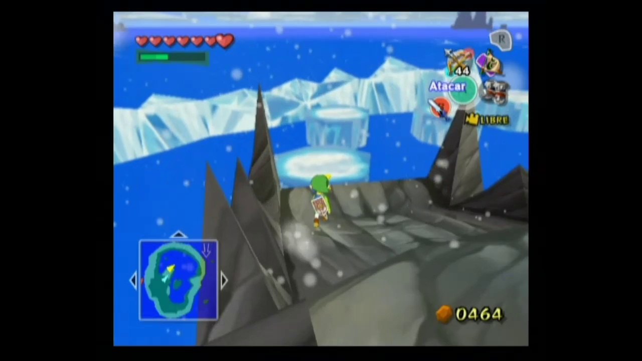 Zelda Wind Waker  , Español parte 14 brazaletes de fuerza y botas pesadas en islas de fuego y hielo