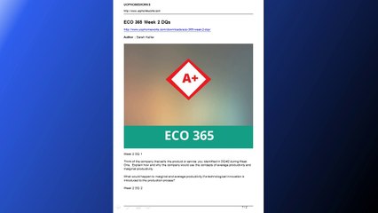 eco 365 week 2 dqs