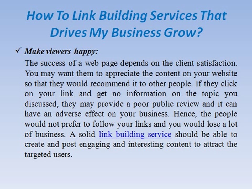 How To Link Building Services That Drives My Business Grow